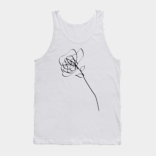 Rose Line Art In Black For Lovers Loved Ones And Self Love Tank Top